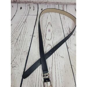 Classic Casual Belt Women's Black SM Spell Out Initials Skinny Size 34-36